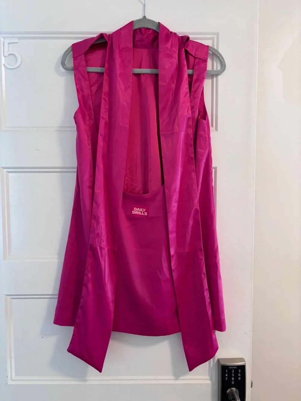 NWT Daily Drills Silk Pink Mini Dress - Picture 4 of 5